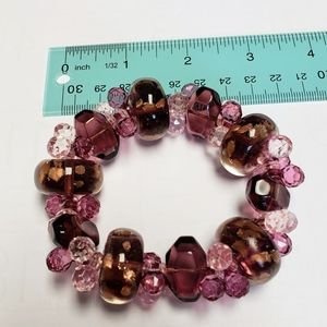 Purple glass beads bracelet